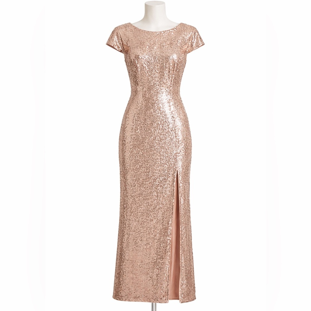 Lulus Gold Sequin Maxi Dress – Size M